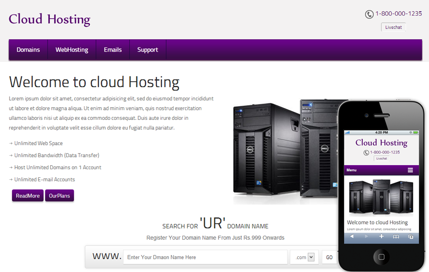 web hosting templates