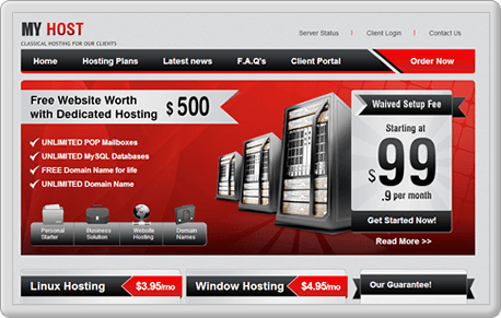web hosting templates