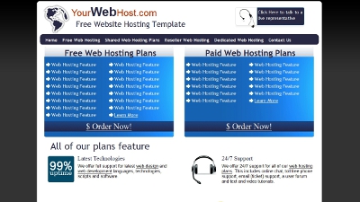 web hosting template