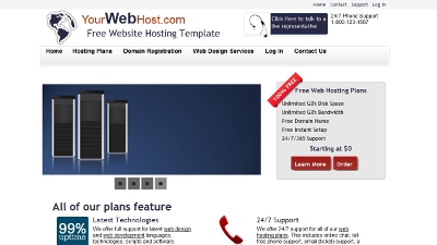 web hosting template