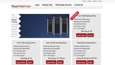 web hosting template