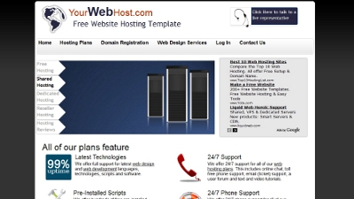 web hosting template
