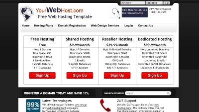 web hosting template