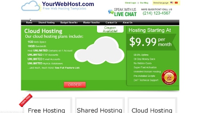 web hosting templates
