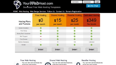 web hosting template