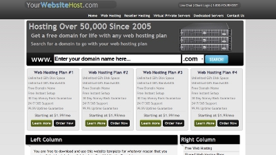 web hosting template