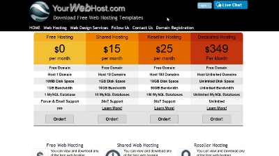 web hosting template