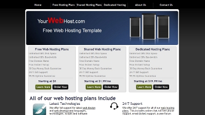 web hosting template