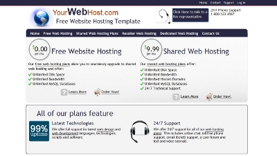 web hosting template