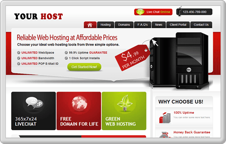 web hosting templates